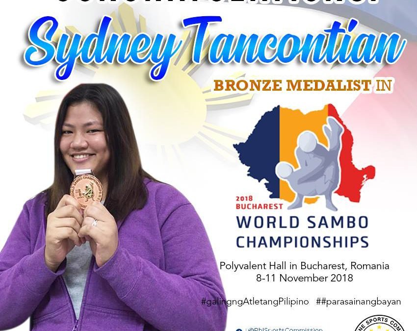 Sydney Tancontian wins historic 1st Philippine & South East Asian medal in World Sambo Championships