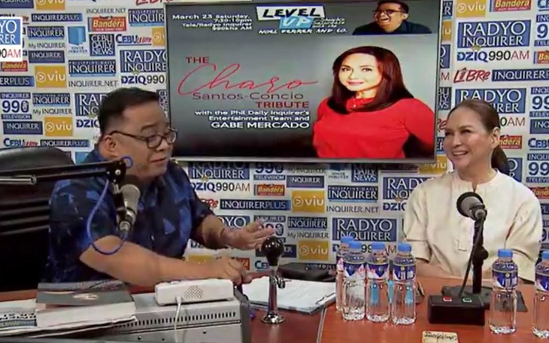 Level Up Radyo Inquirer’s Noel Ferrer features Filipino Pride for Good News Pilipinas with guest Charo Santos-Concio