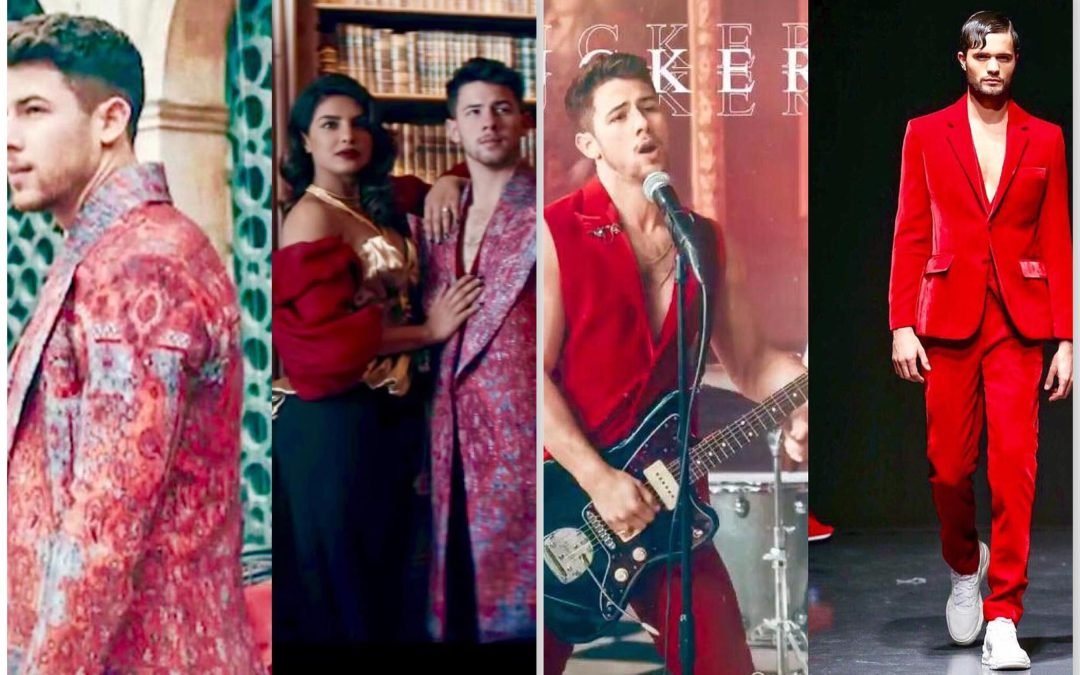 Nick Jonas wears Michael Cinco in music video reunion with Jonas Brothers