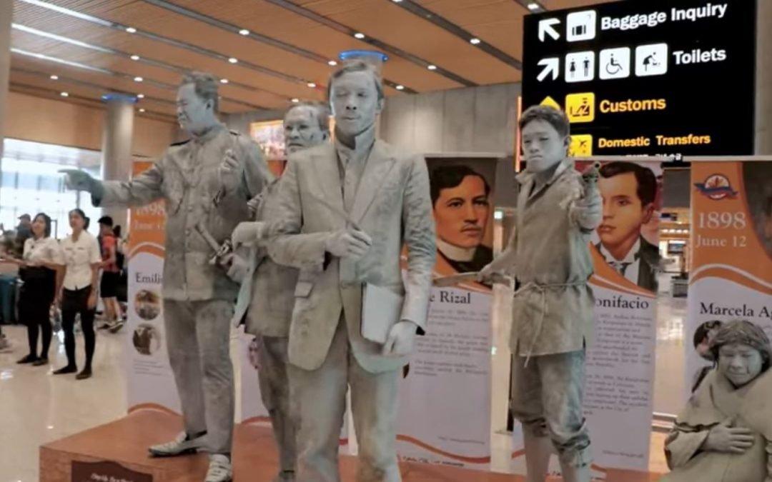 Mactan airport’s living statues of Filipino history icons surprise passengers