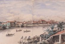 Charles Andrews Pasig River watercolor painting