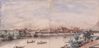 Charles Andrews Pasig River watercolor painting