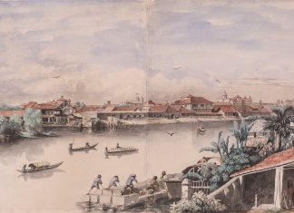 Charles Andrews Pasig River watercolor painting