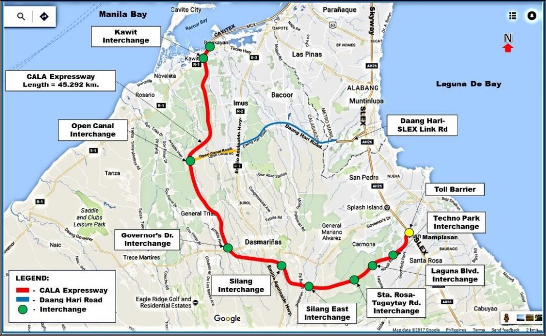 Faster Travel As CALAX Sta Rosa Tagaytay Expressway Opens In October   CALAX Map 1068x658 