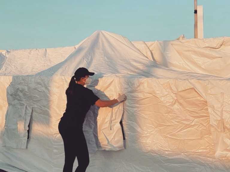 Angel Locsin at Isolation Tent