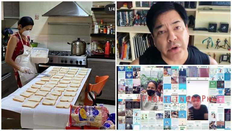 Filipino celebrities gave food to frontliners