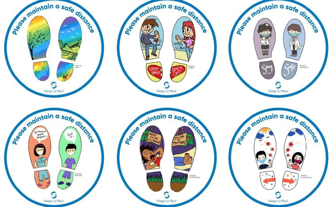 Shangri-La Plaza reopens using safety stickers designed by shoppers