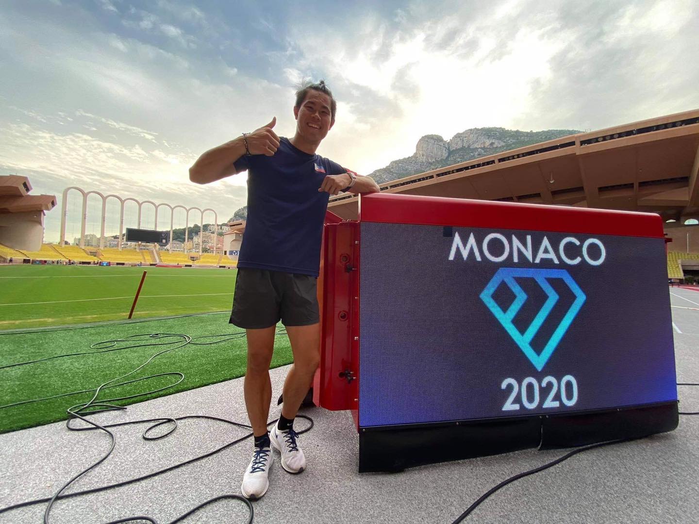 EJ Obiena at the Diamond League Athletics Meeting Monaco