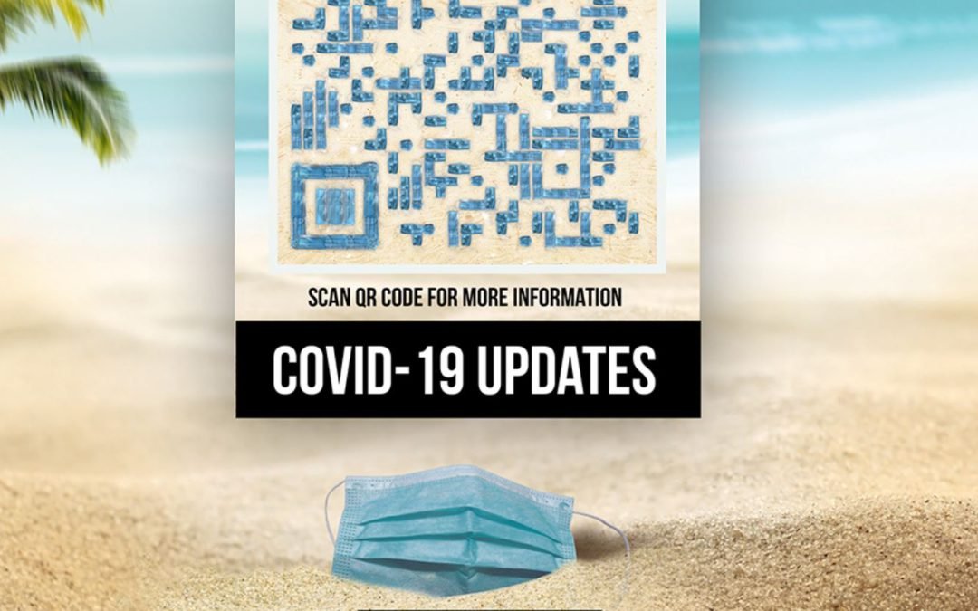 QR Code made from used face masks direct scans to COVID-19 information