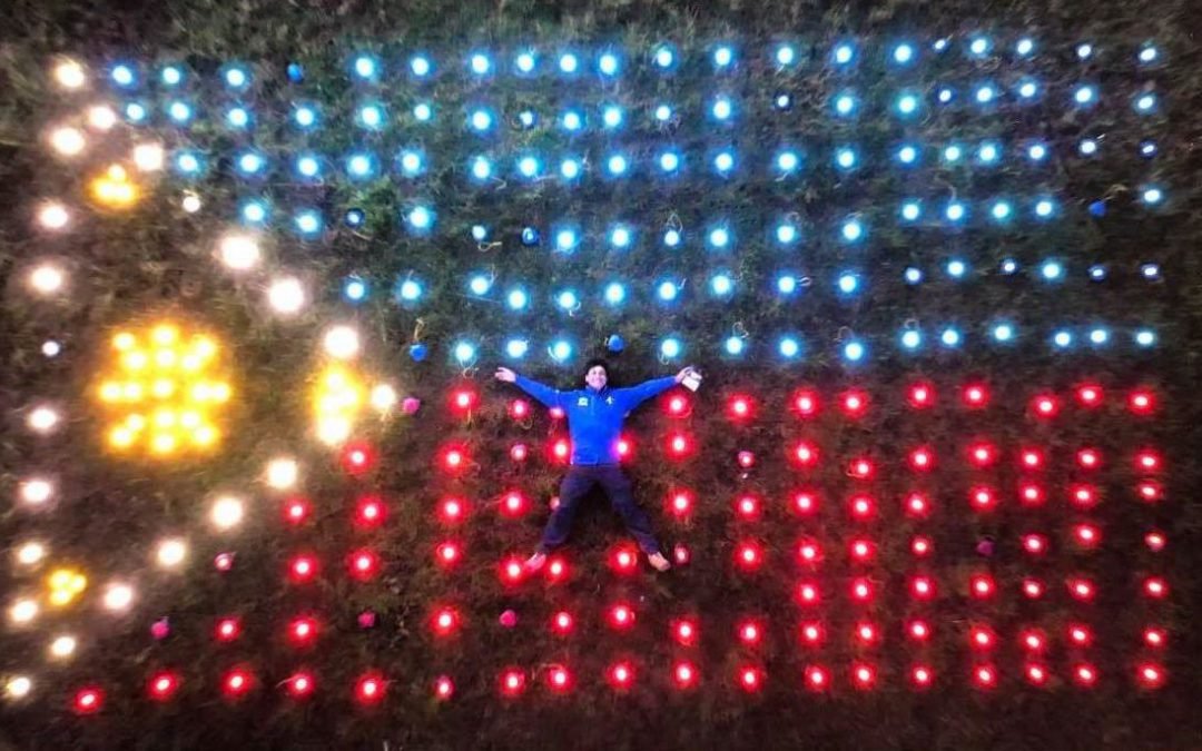 Philippine flag giant solar light display salutes COVID-19 heroes on Bonifacio Day