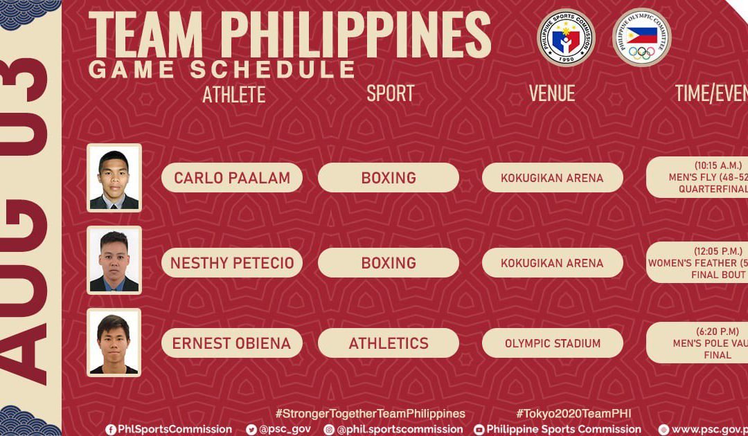 Olympics Schedule Today: Final events for Obiena and Petecio, Paalam in quarters