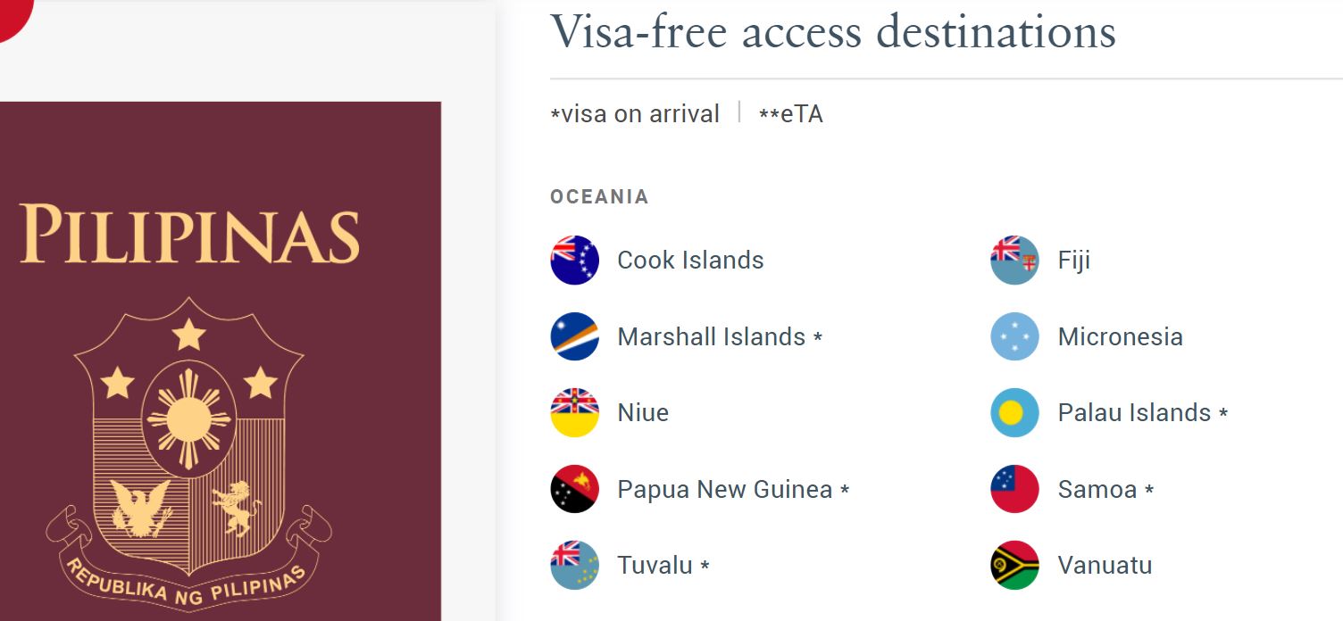LIST 66 VisaFree Countries Philippine Passport Holders Can Visit