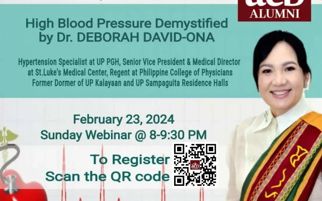 UP ACD Alumni Legacy Project Presents Free Webinar on Hypertension 