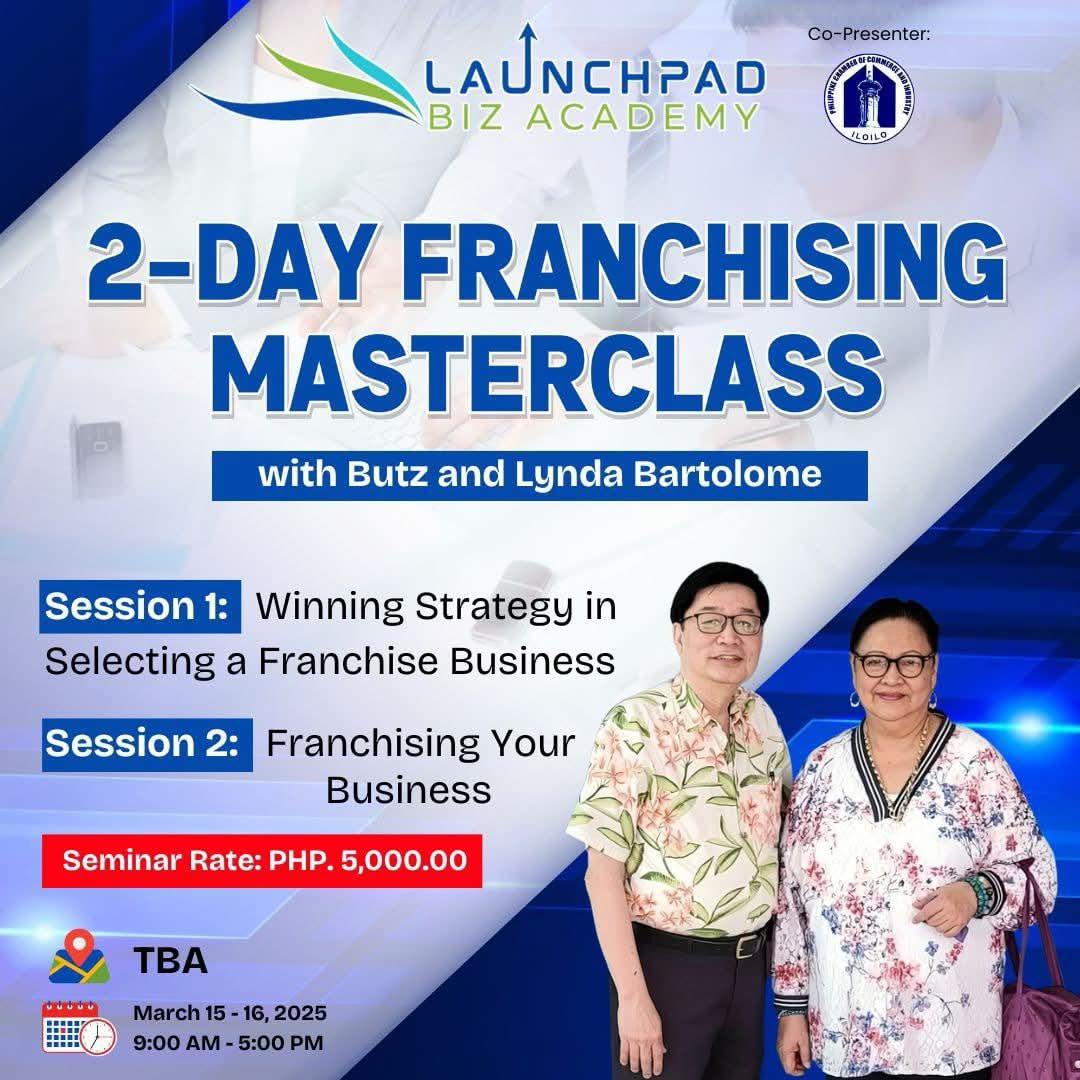 2 Day Franchising MasterClass with Butz and Lynda Bartolome