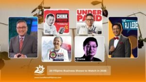 Filipino business podcasts and vodcasts featured in the GoodNewsPilipinas Top 20 list for 2026